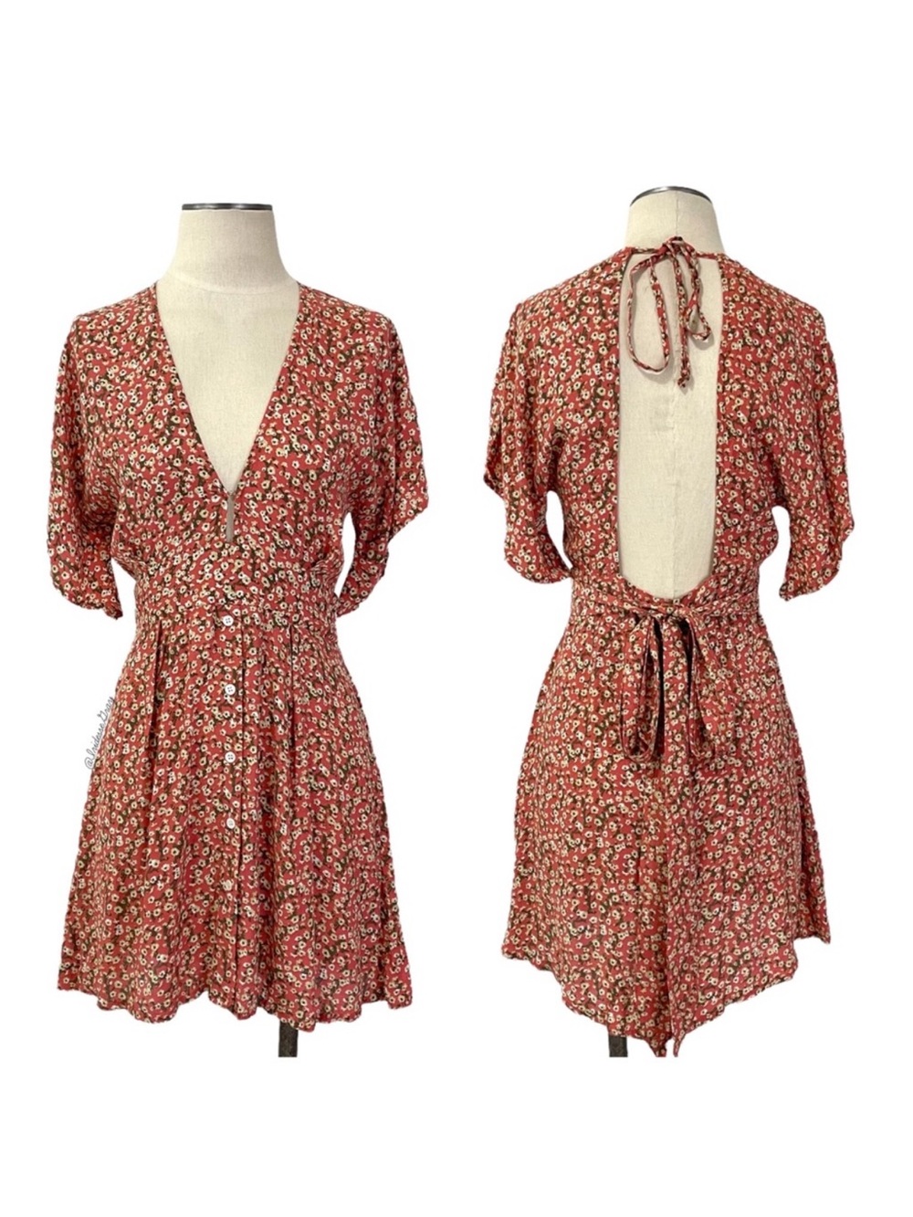 Faithfull the Brand- Floral Mini Dress Size Medium (6).